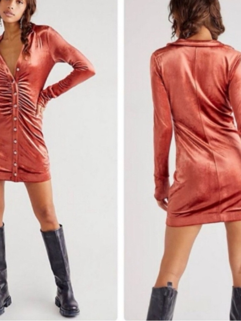Free people Shayla velvet mini dress size small